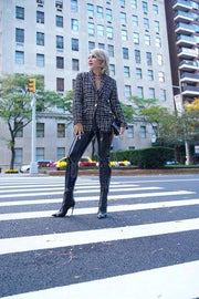 Black & White Tweed Checkers Blazer – Tweed Blazer, Checkered Jacket