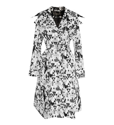 Amour Geometric Long Trench Coat – Women’s Trench, Stylish Coat