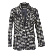 Black & White Tweed Checkers Blazer – Tweed Blazer, Checkered Jacket