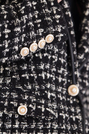 Black & White Tweed Checkers Blazer – Tweed Blazer, Checkered Jacket