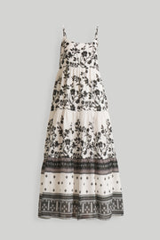 Strappy Tiered Maxi Dress in Florals