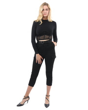 Heather Long Sleeve Crop Top