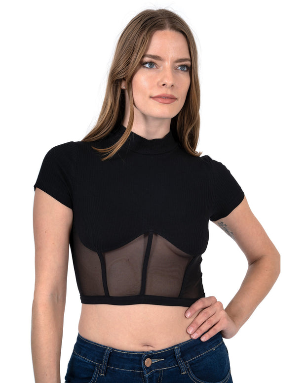 Gregory Short Sleeve Ribbed Crop Top